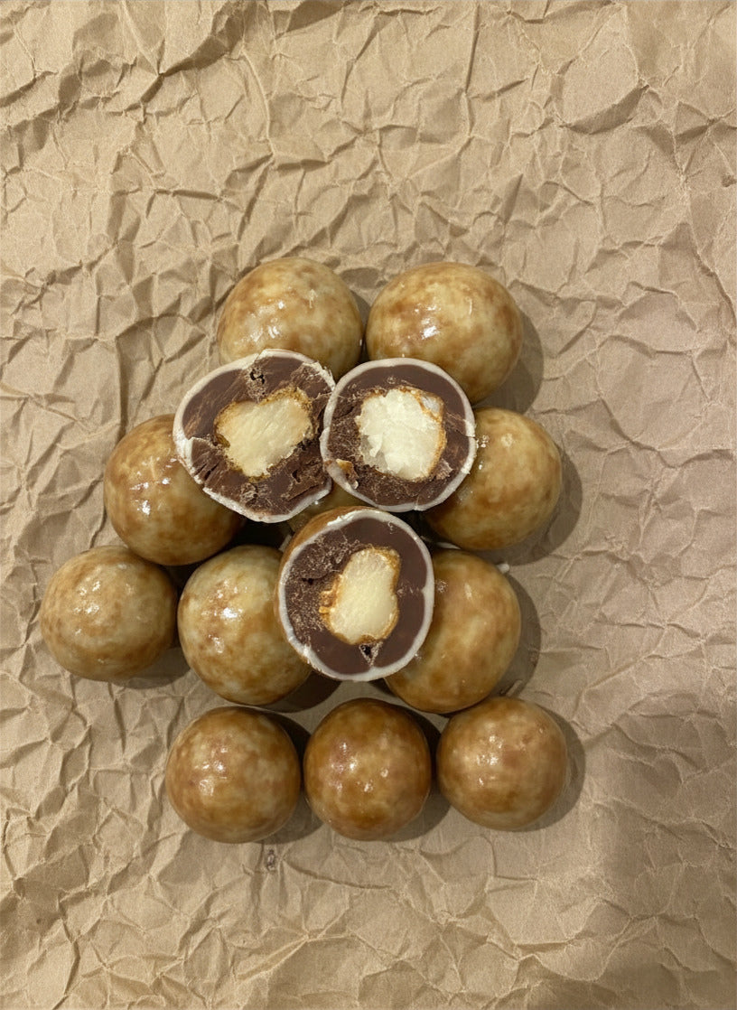 Moon Macadamias — Honey Roasted & Chocolate Coated
